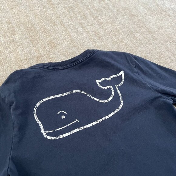 Vineyard Vines Girls Boys Blue Long Sleeve Whale Graphic Tee Shirt Top 6 - Picture 8 of 9